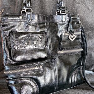 Brighton Patent Black Leather Bag / Crossbody